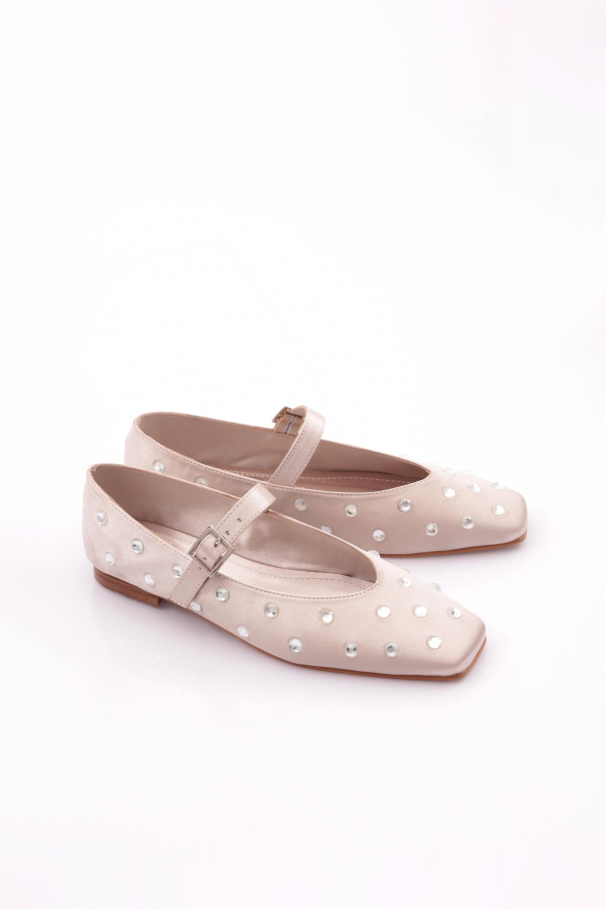 2050 Taş Süslemeli Kemer Detatli Kadin Babet - Görsel 3