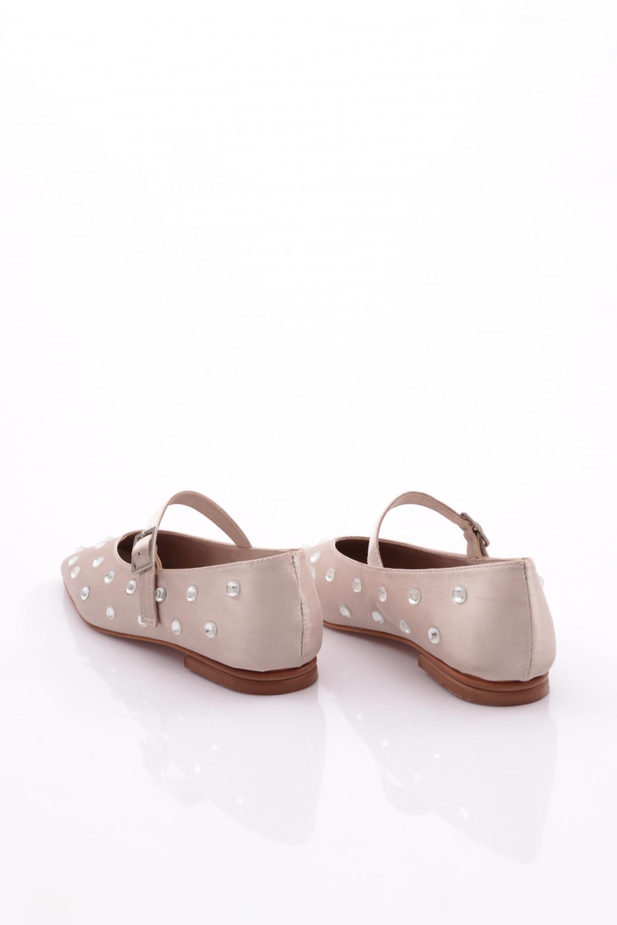 2050 Taş Süslemeli Kemer Detatli Kadin Babet - Görsel 4