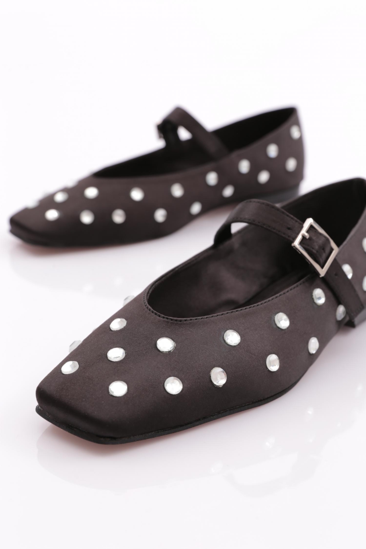 2050 Taş Süslemeli Kemer Detatli Kadin Babet - Görsel 5