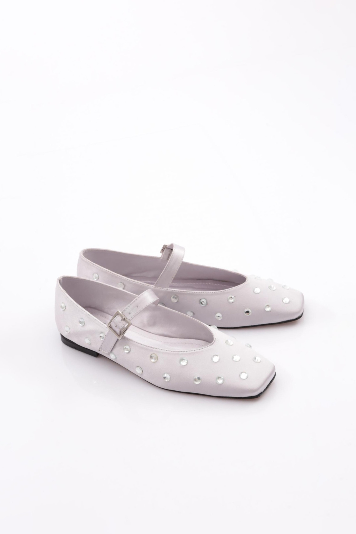 2050 Taş Süslemeli Kemer Detatli Kadin Babet - Görsel 3