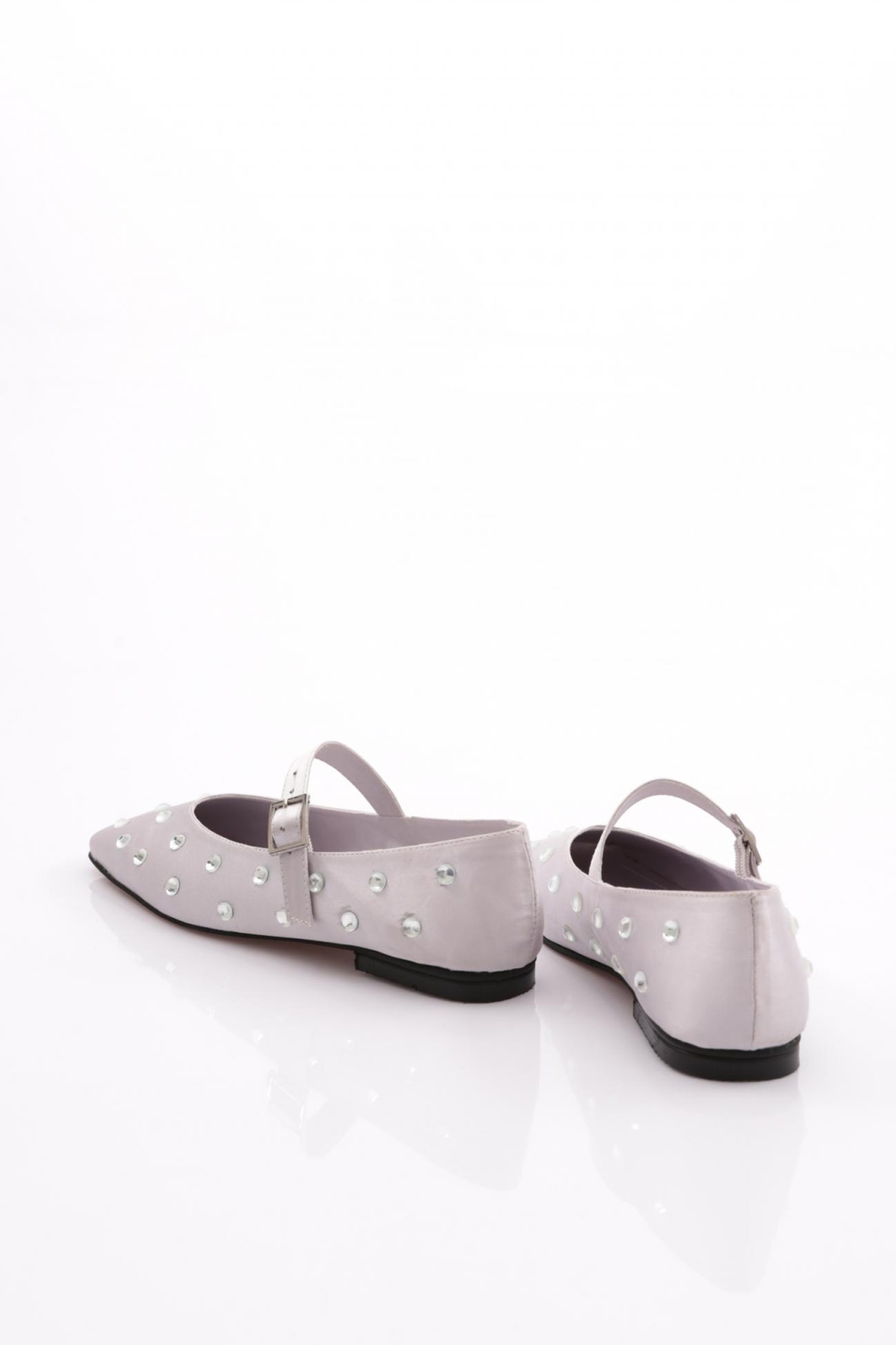 2050 Taş Süslemeli Kemer Detatli Kadin Babet - Görsel 4