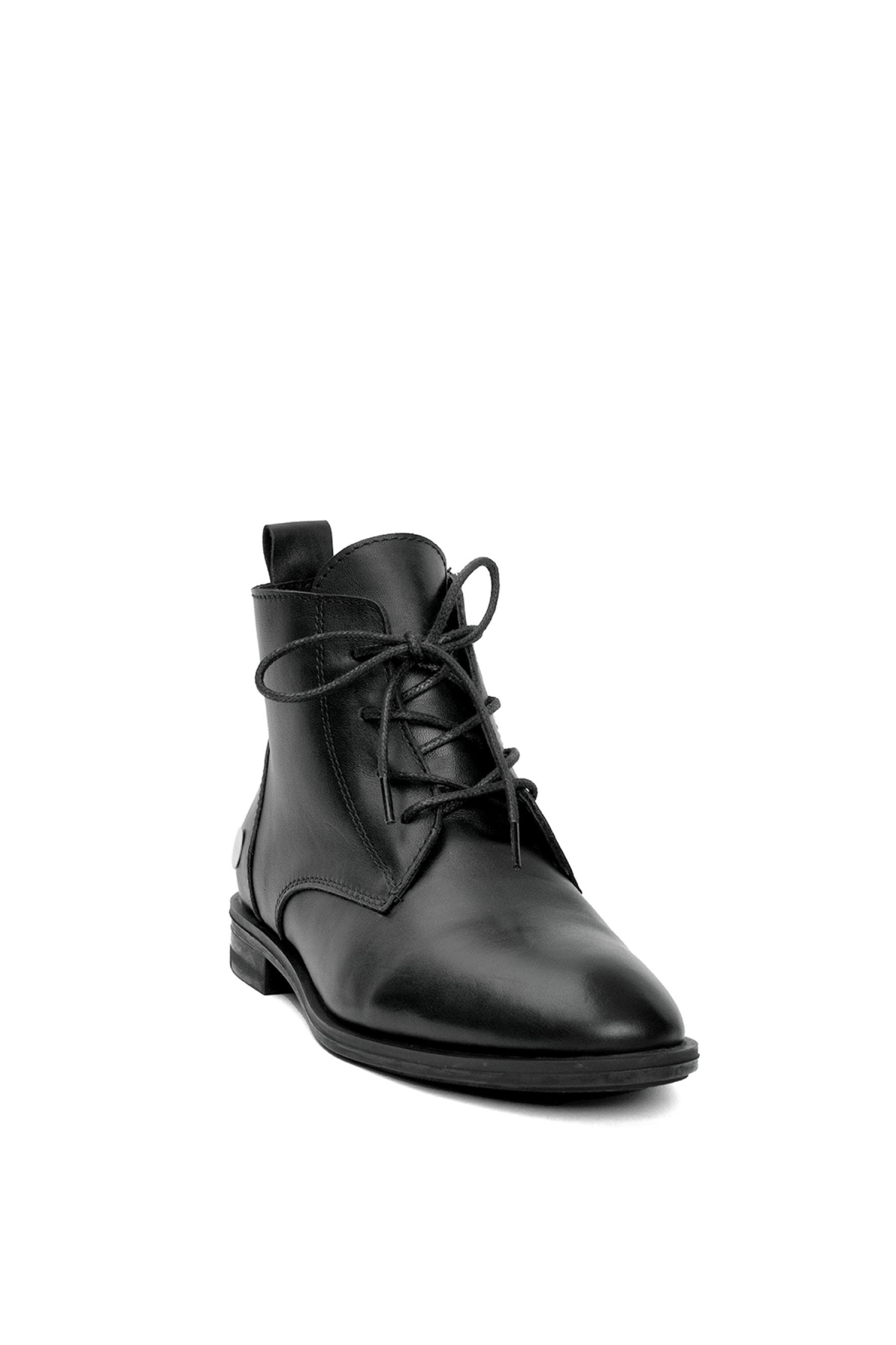 D24KB-1190 Kadın Hakiki Deri Düz Bot Siyah - Görsel 3