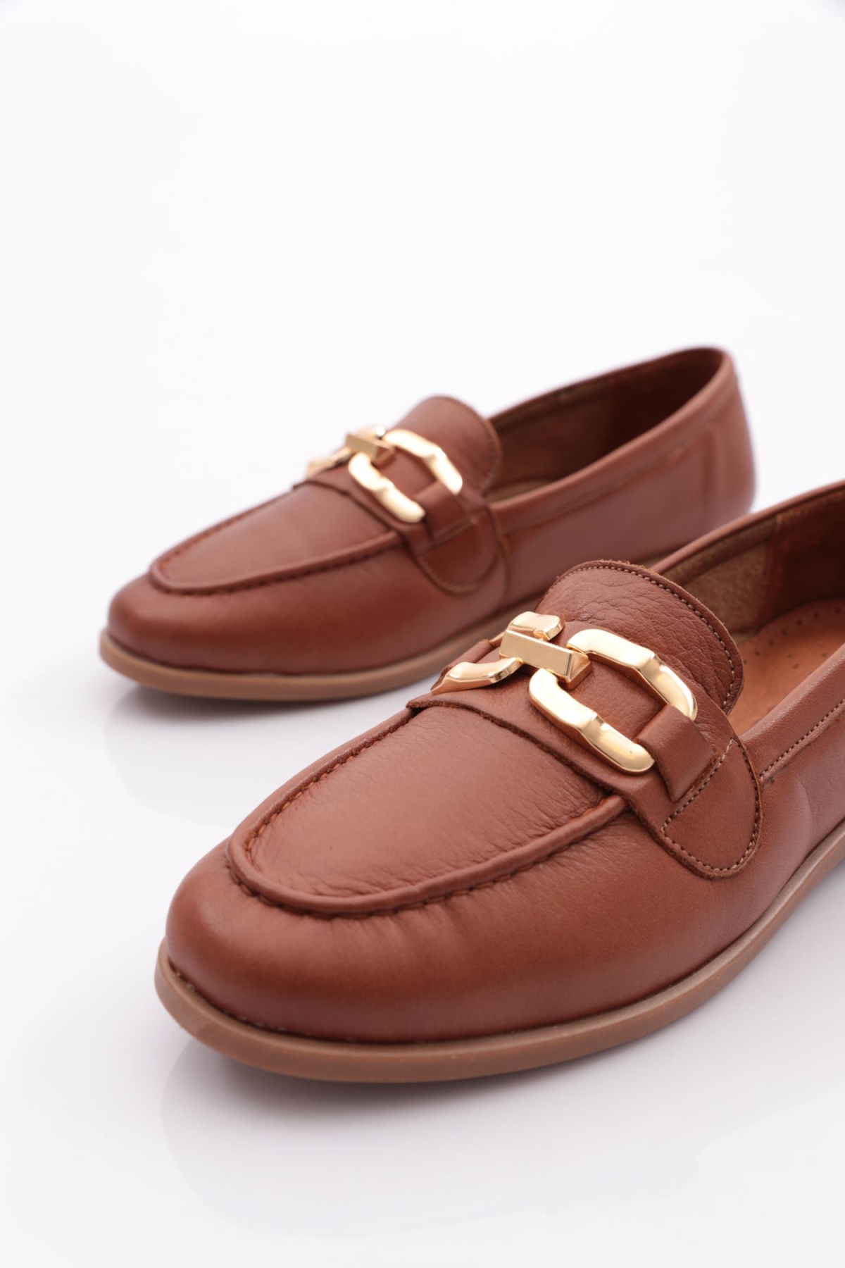 1851 Kadin Metal Aksesuarli Loafer Ayakkabi - Görsel 5