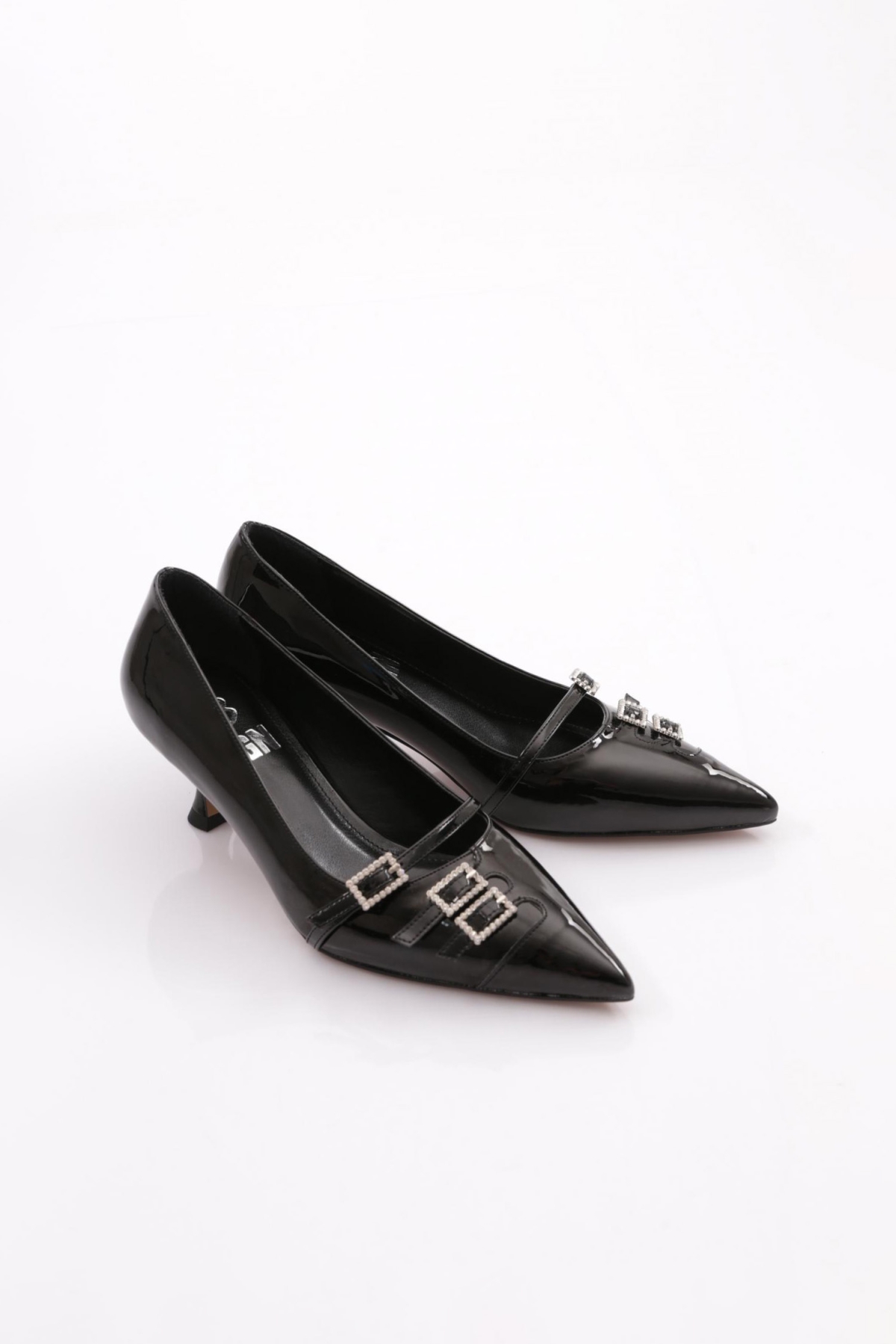 2850 Önü Tokali Kisa Topuklu Kadin Ayakkabi - Görsel 3