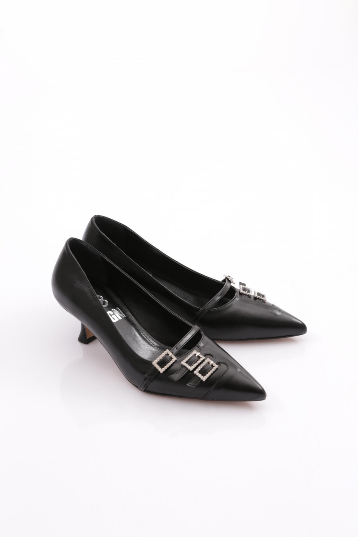 2850 Önü Tokali Kisa Topuklu Kadin Ayakkabi - Görsel 3