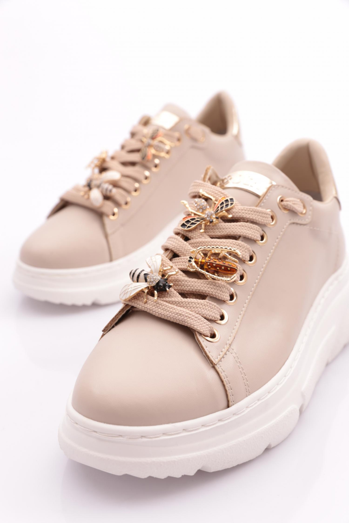 Es852 Kadin Kalin Taban Ari Tokali Sneakers Ayakkabi - Görsel 5