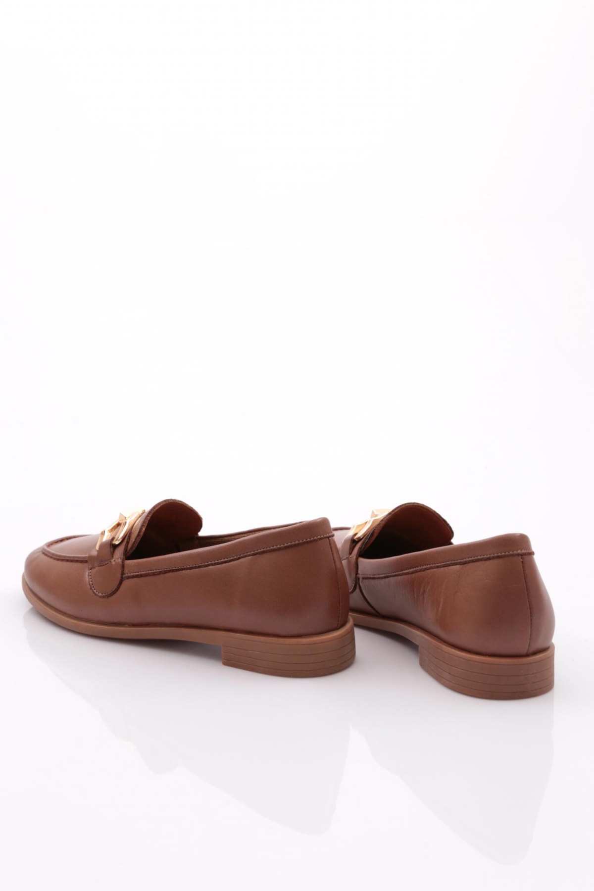 1851 Kadin Metal Aksesuarli Loafer Ayakkabi - Görsel 4