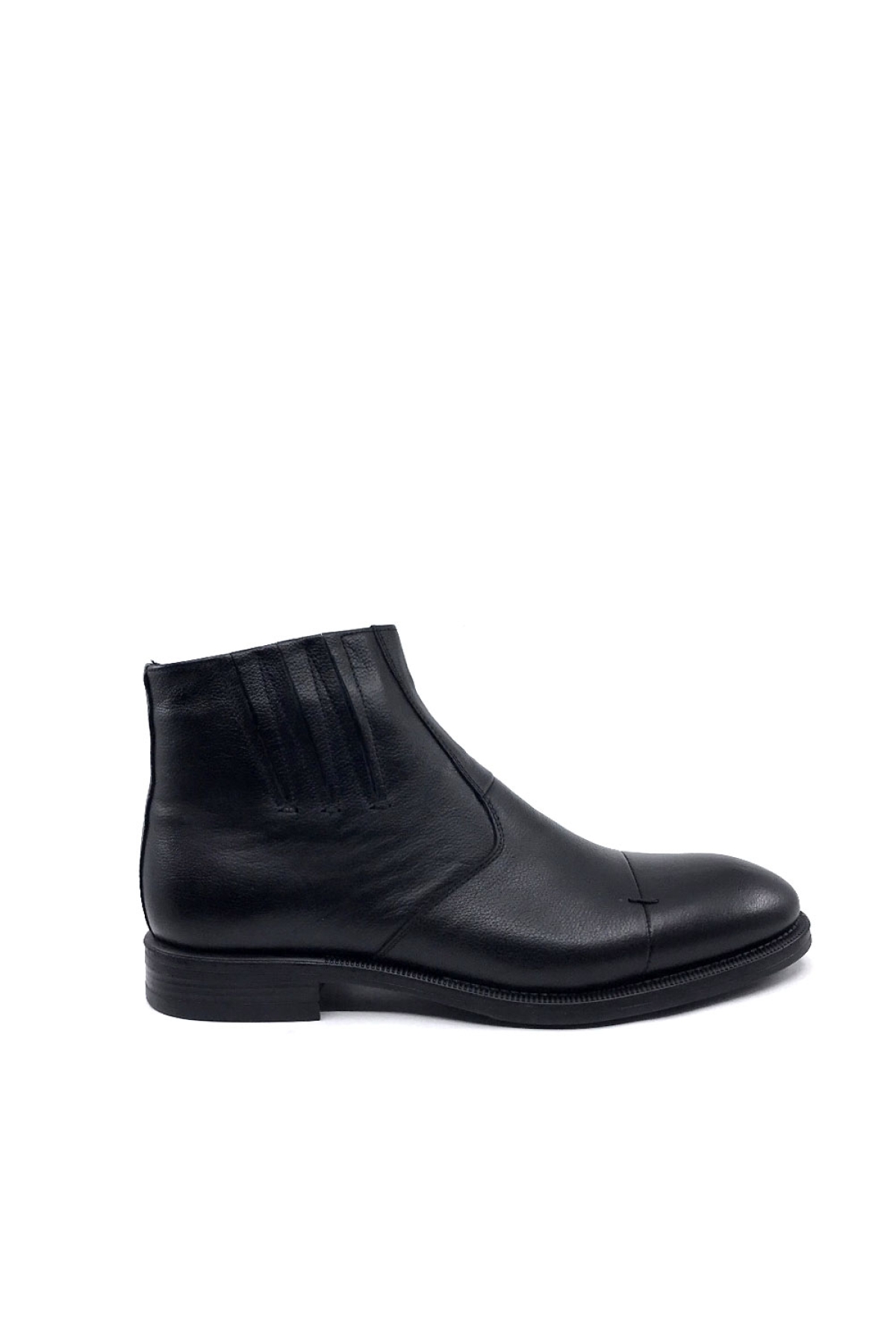 1024 Siyah İçi Kürklü Hakiki Deri Erkek Klasik Bot - Görsel 2