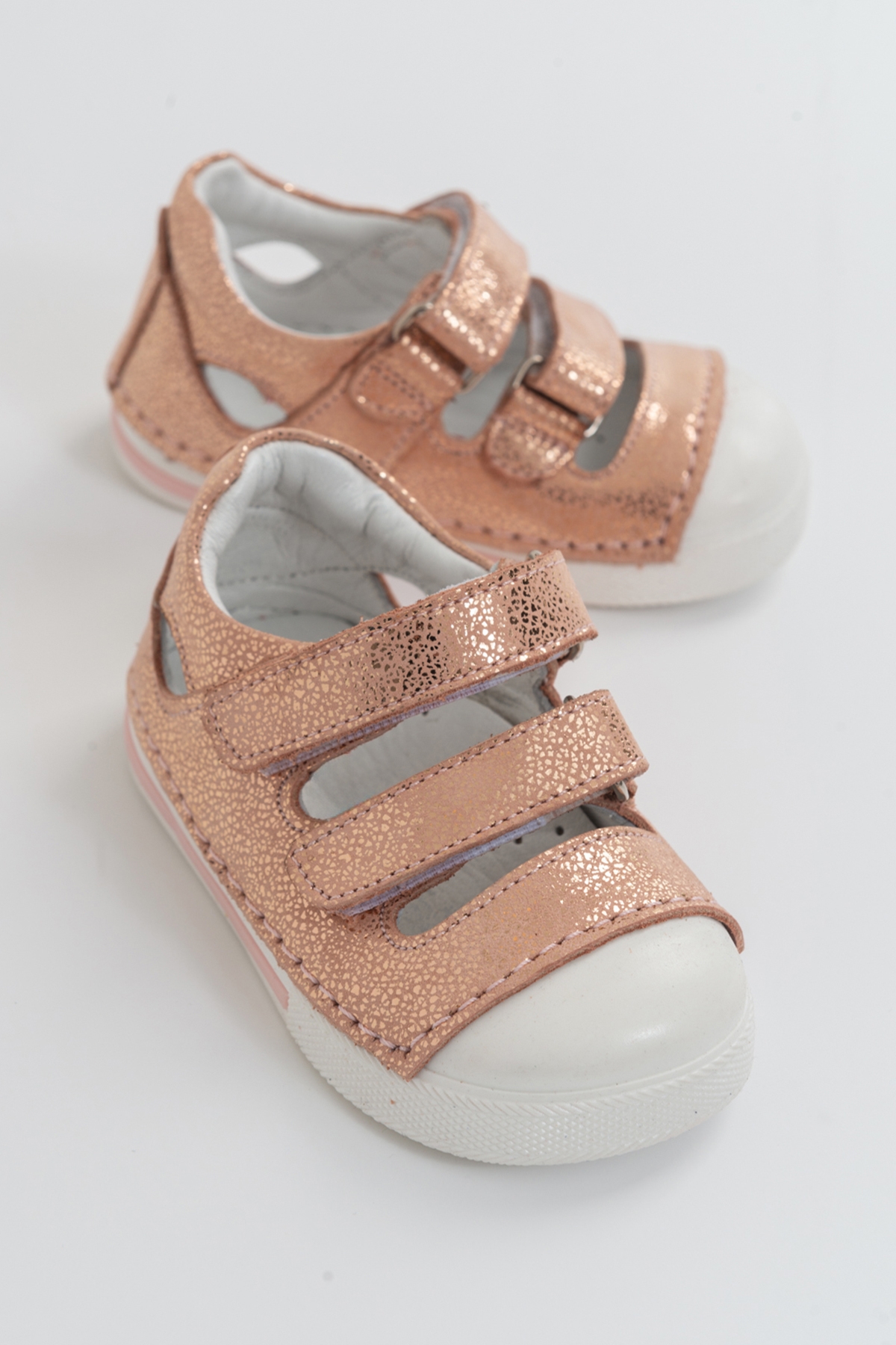 Unisex Çocuk Pudra Deri Ortopedik Destekli İlk Adım Ayakkabı - Görsel 2