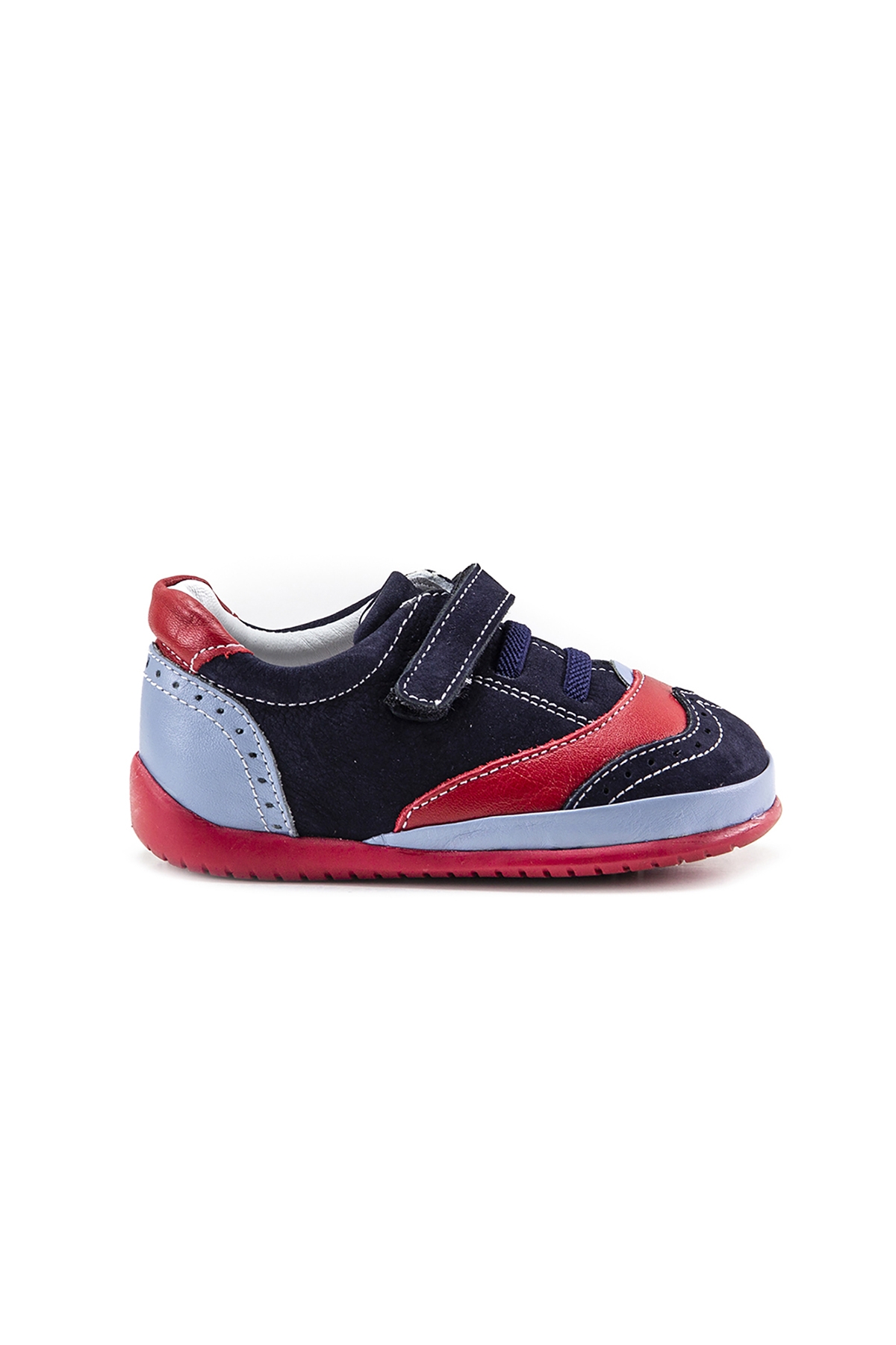 Unisex Çocuk Laci-Kırmızı-Sax Deri Ortopedik Destekli İlk Adım Ayakkabı - Görsel 2