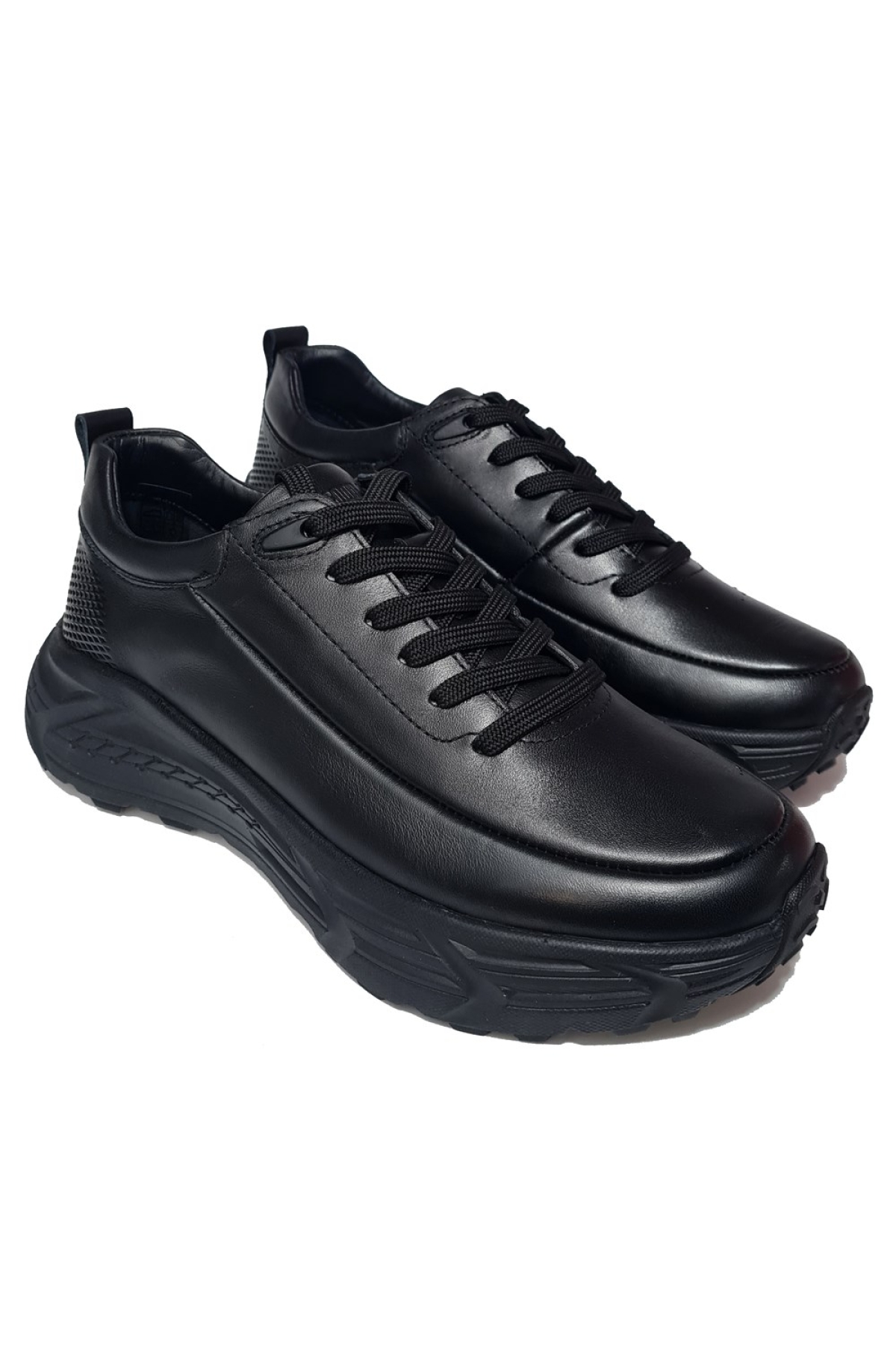 Bağlı Arka Kısım Lazer Baskılı Hakiki DeriKalın Taban Erkek Casual Ayakkabı 20378 - Görsel 4
