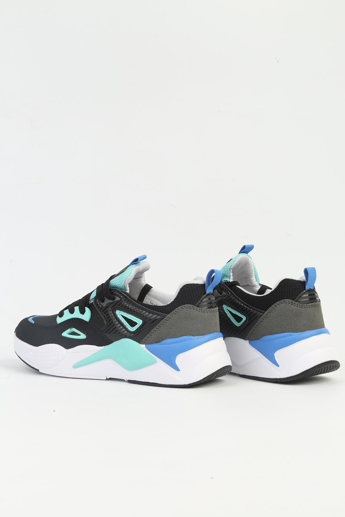 ® Siyah Beyaz Kadın Spor Ayakkabı İTHAL BNI-11109 - Görsel 4