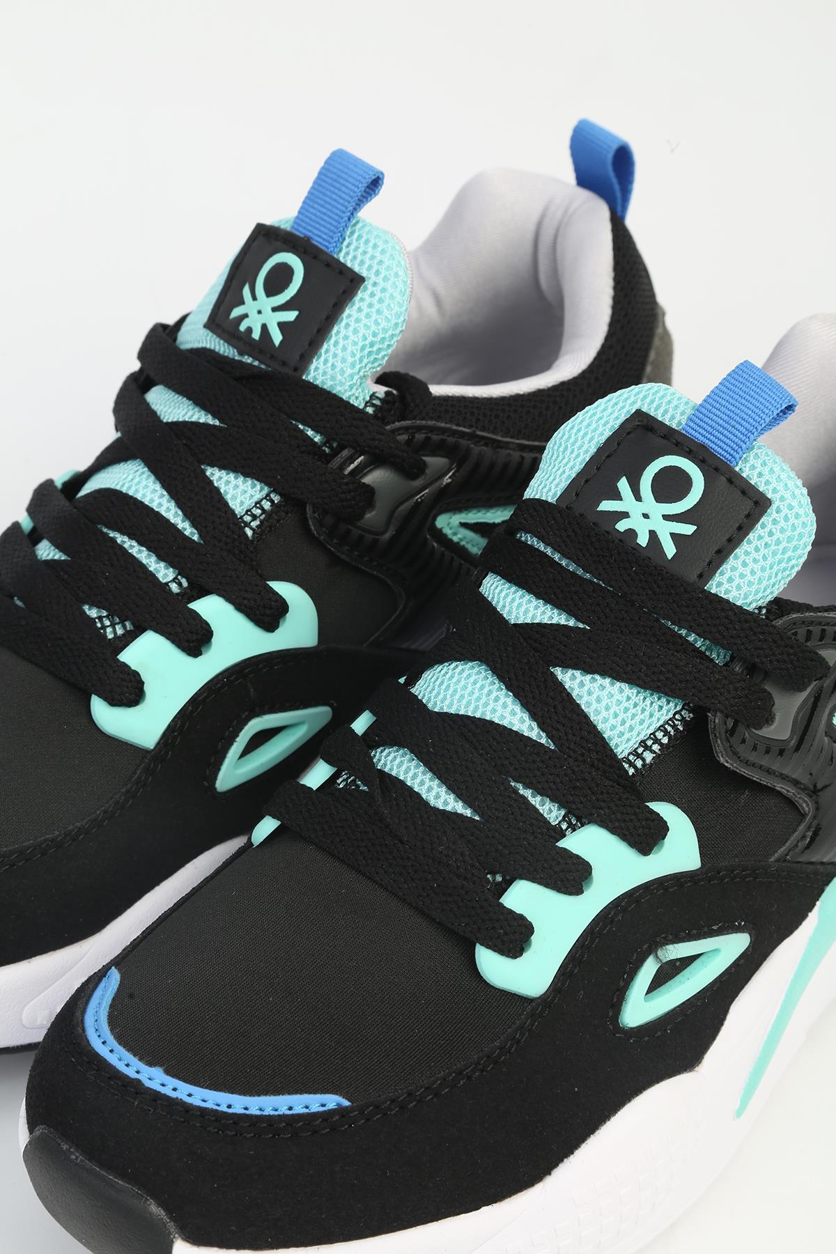 ® Siyah Beyaz Kadın Spor Ayakkabı İTHAL BNI-11109 - Görsel 5