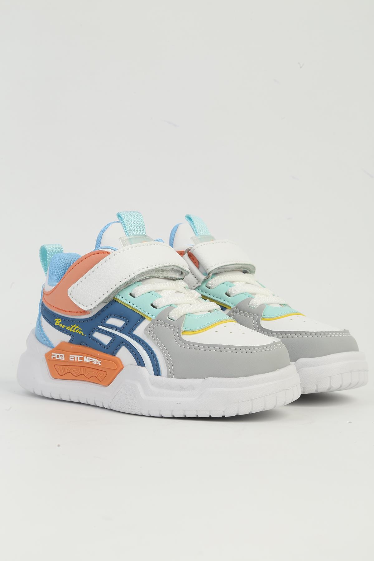 ® Beyaz Lacivert Çocuk Spor Ayakkabı İTHAL BNI-11092 - Görsel 3