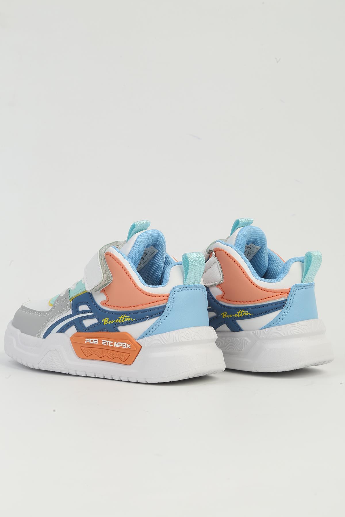 ® Beyaz Lacivert Çocuk Spor Ayakkabı İTHAL BNI-11092 - Görsel 4