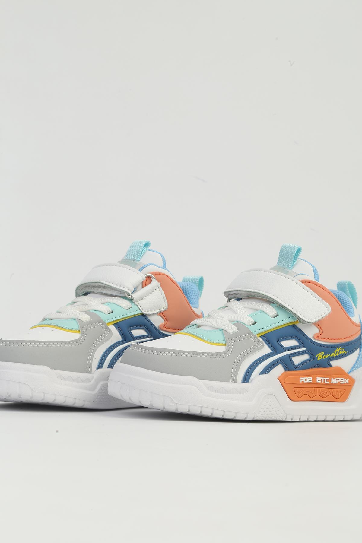 ® Beyaz Lacivert Çocuk Spor Ayakkabı İTHAL BNI-11092 - Görsel 6