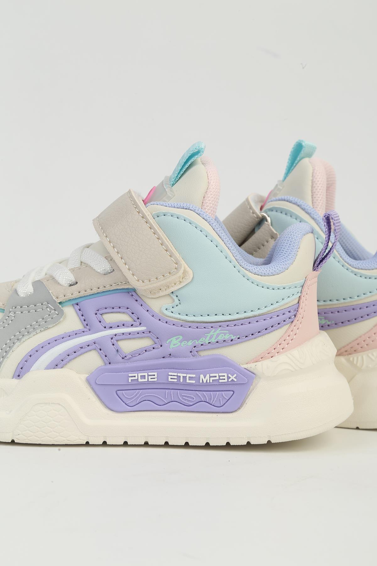 ® Beyaz Lila Çocuk Spor Ayakkabı İTHAL BNI-11092 - Görsel 3