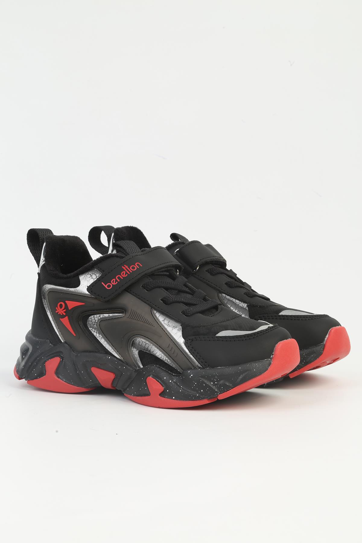 ® Siyah Kirmizi Çocuk Spor Ayakkabı İTHAL BNI-11033 - Görsel 3