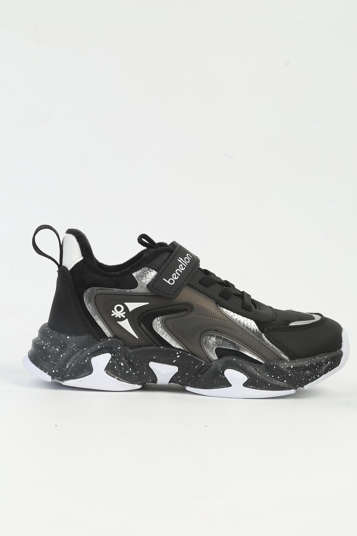 ® Siyah Beyaz Çocuk Spor Ayakkabı İTHAL BNI-11033 - Görsel 2