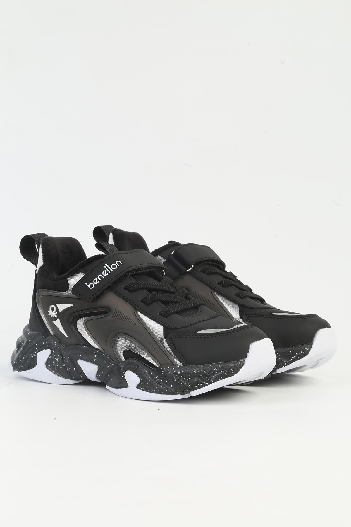 ® Siyah Beyaz Çocuk Spor Ayakkabı İTHAL BNI-11033 - Görsel 3