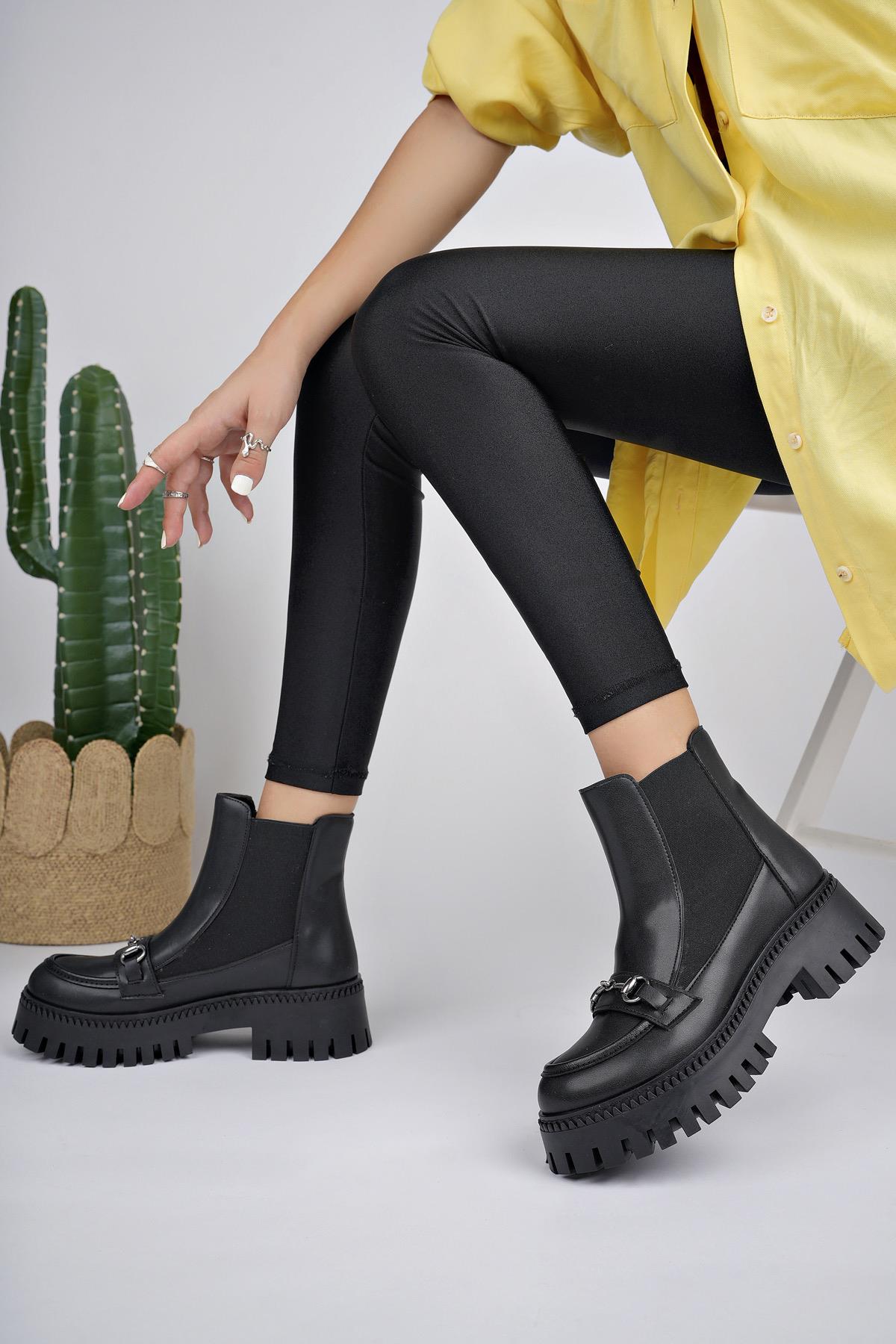 VESPER Garantili Tokalı Kalın Taban Kadın Chelsea Bot - Görsel 8