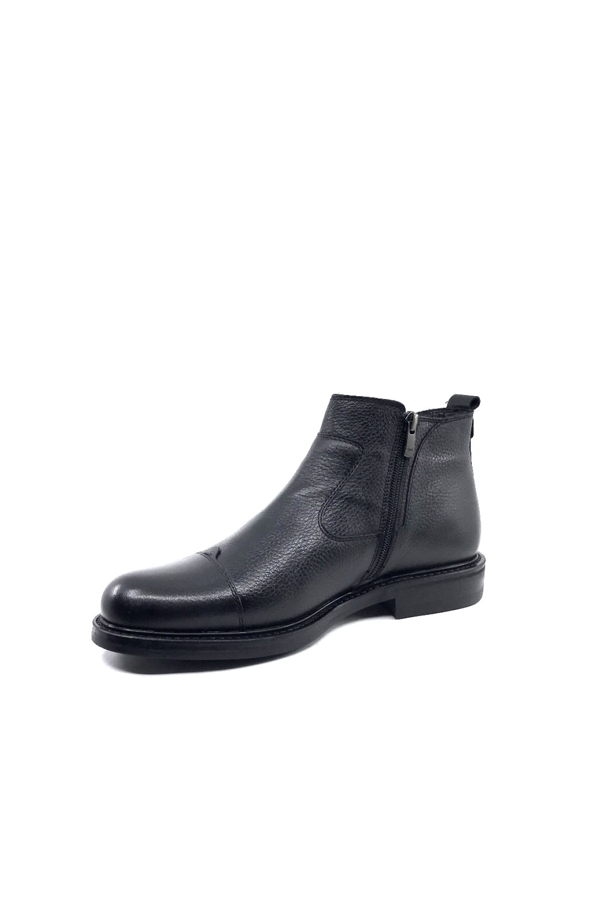 1042 Siyah İçi Kürklü Hakiki Deri Erkek Bot - Görsel 4