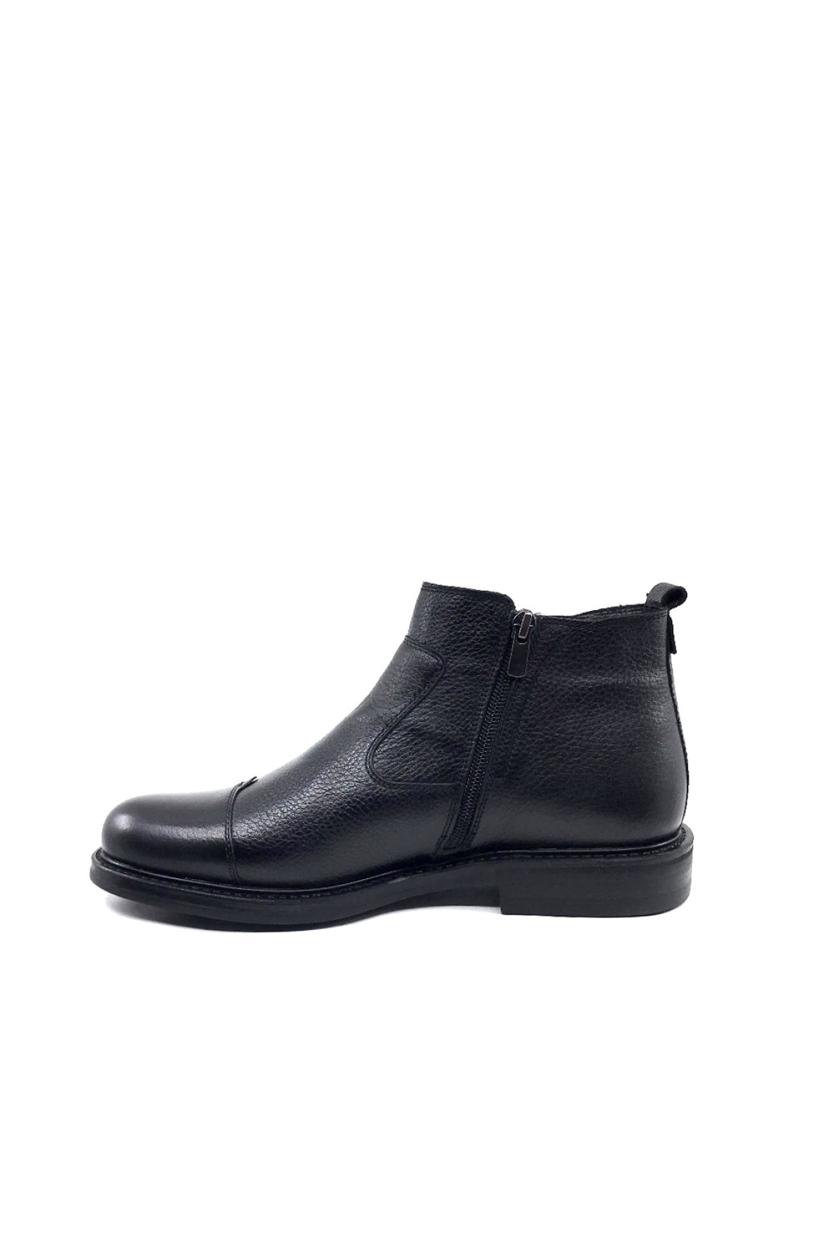 1042 Siyah İçi Kürklü Hakiki Deri Erkek Bot - Görsel 5