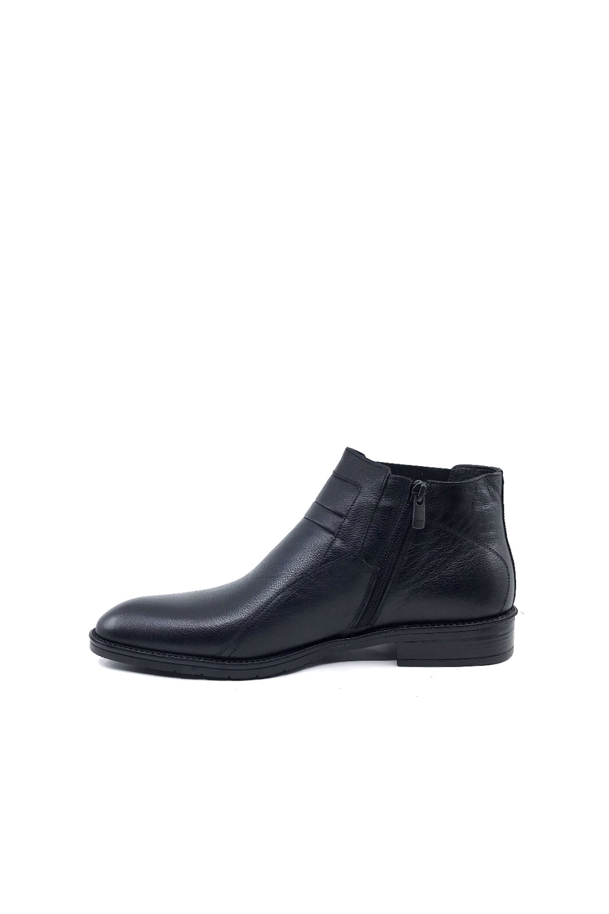 2023 Siyah İçi Kürklü Hakiki Deri Erkek Klasik Bot - Görsel 5