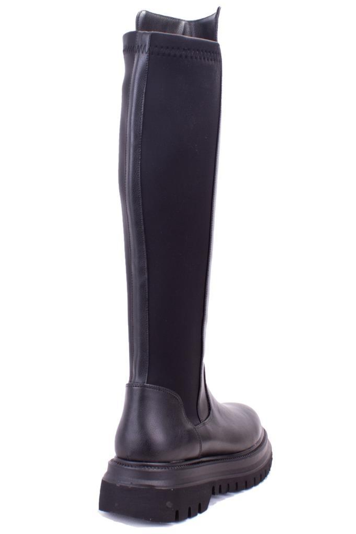 DZA07-12531043 Siyah Günlük Streçli Düz Topuk Kadın Çizme - Görsel 5