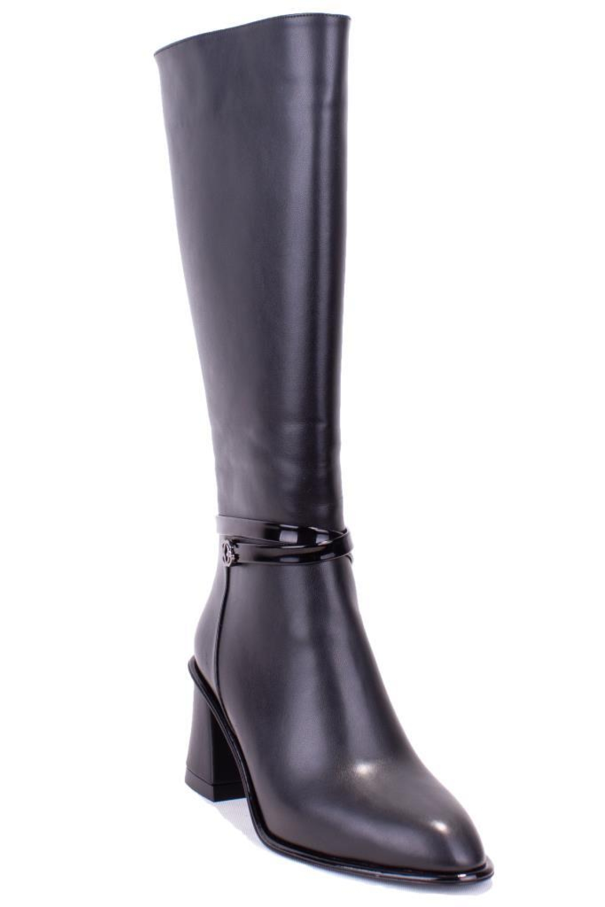 DZA07-1032901 Siyah Klasik Topuklu Kadın Çizme - Görsel 2