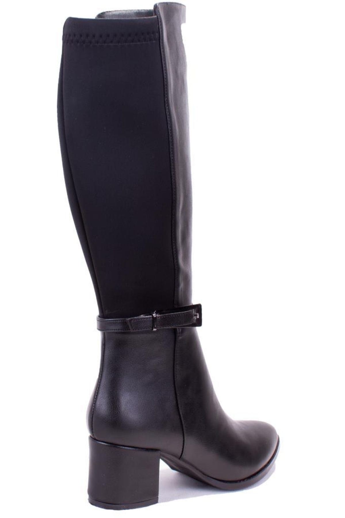 DZA07-928730 Siyah Streçli Klasik Topuklu Kadın Çizme - Görsel 5