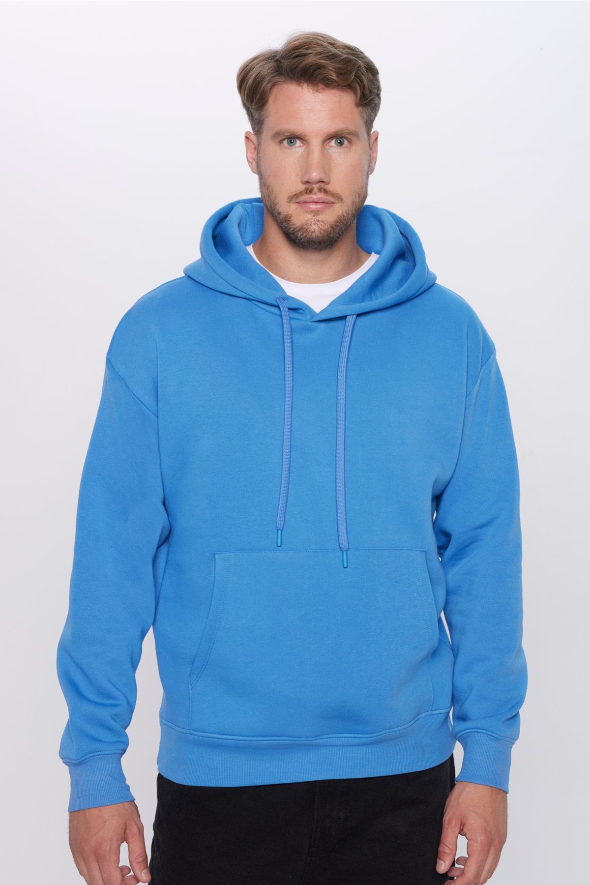 Unisex Oversize Geniş Kesim Pamuklu Yumuşak Dokulu İçi Polarlı