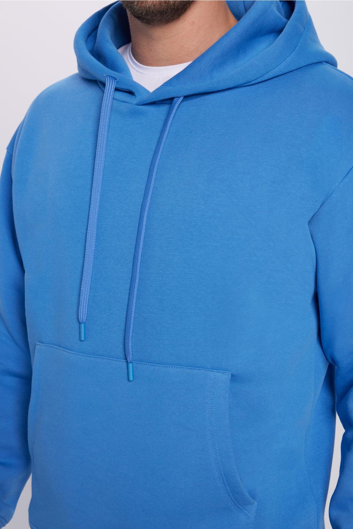 Oiseaubleu Unisex Oversize Geniş Kesim Pamuklu Yumuşak Dokulu İçi Polarlı
