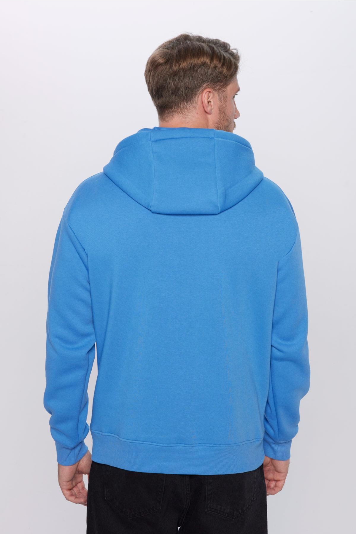 Oiseaubleu Unisex Oversize Geniş Kesim Pamuklu Yumuşak Dokulu İçi Polarlı