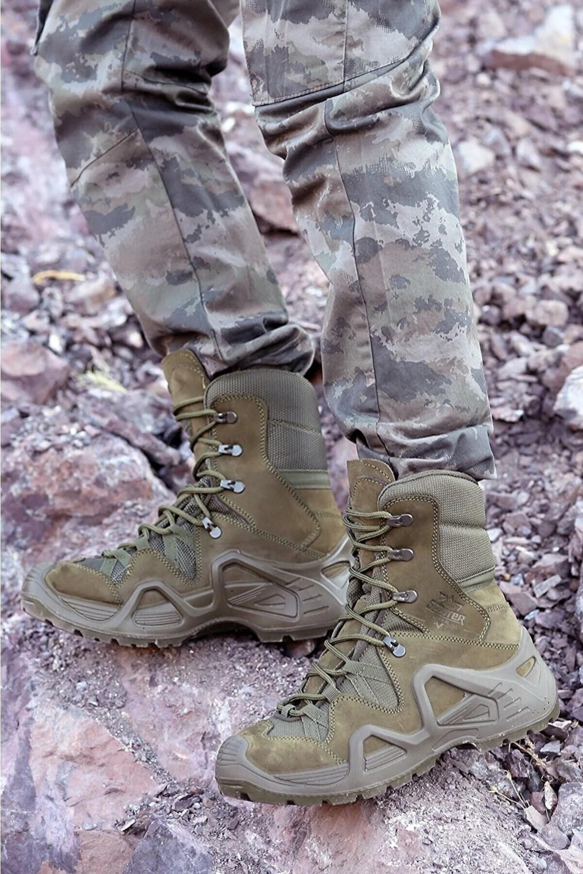 P1490 Hakiki Deri Avcı Botu Askeri Postal Su Geçirmez Erkek Bot - Görsel 2