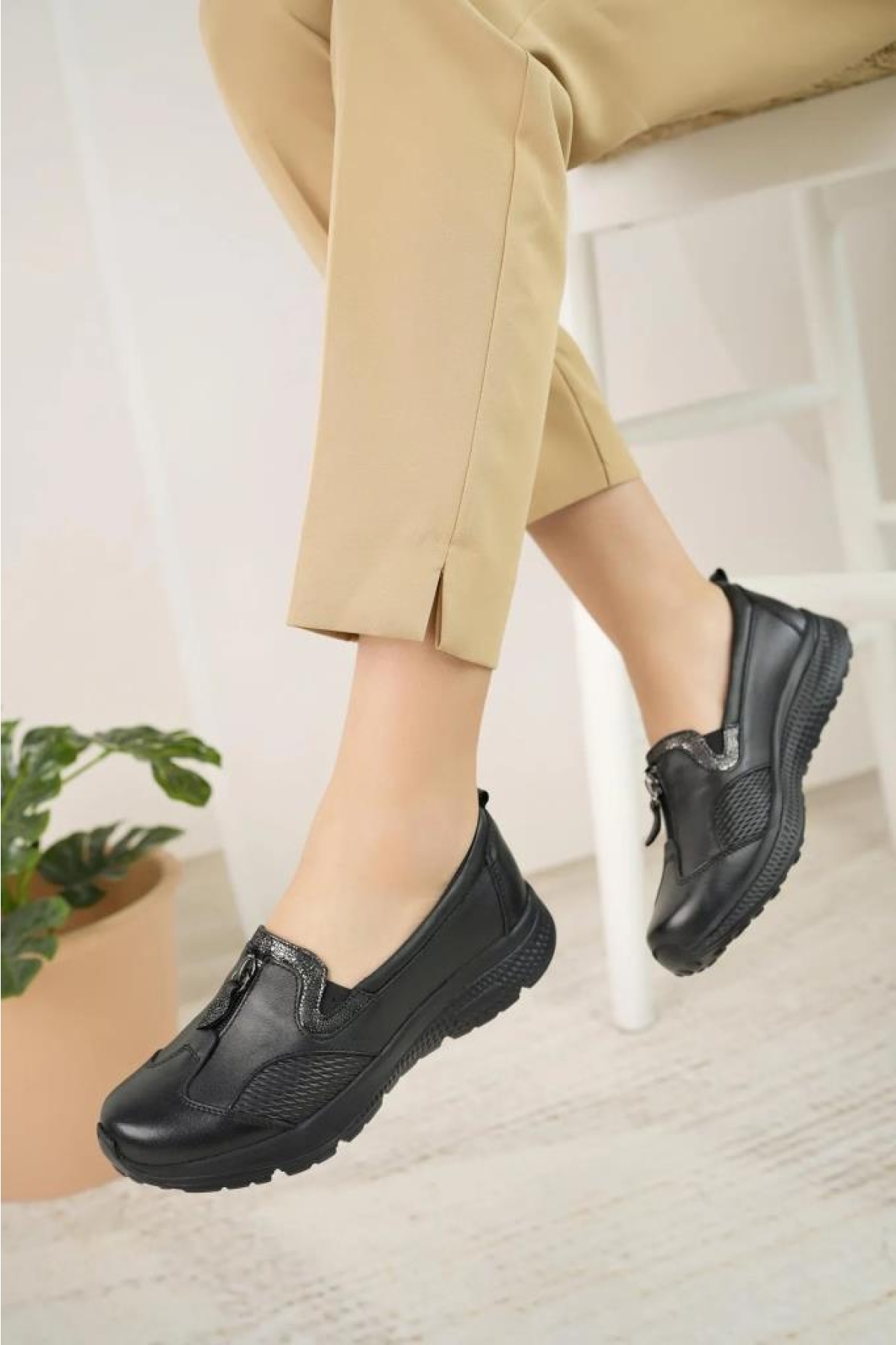 024 Orto Pedik Günlük Kadın Deri Ayakkabı - Görsel 2