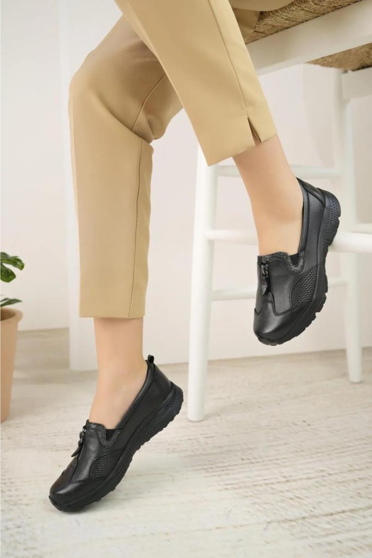 024 Orto Pedik Günlük Kadın Deri Ayakkabı - Görsel 5