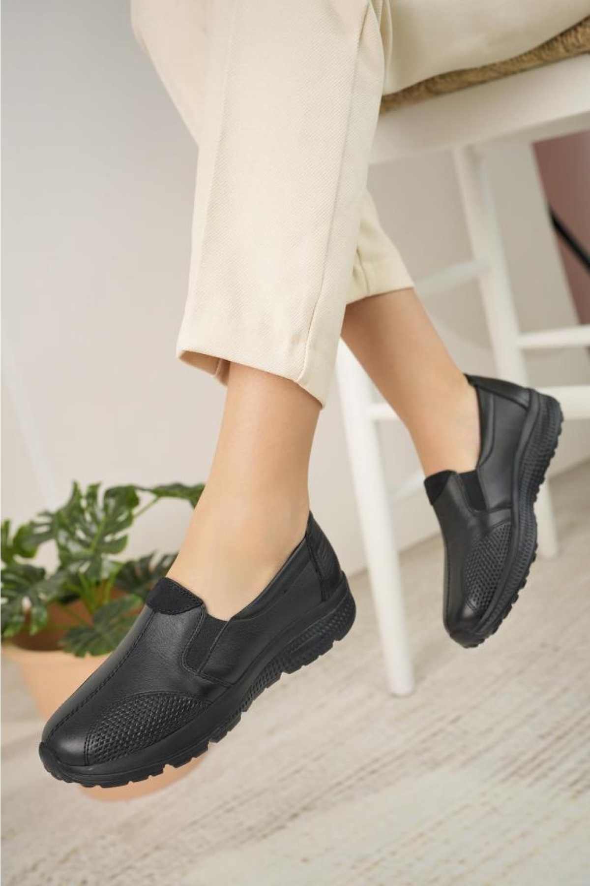033 Orto Pedik Günlük Kadın Deri Ayakkabı - Görsel 5