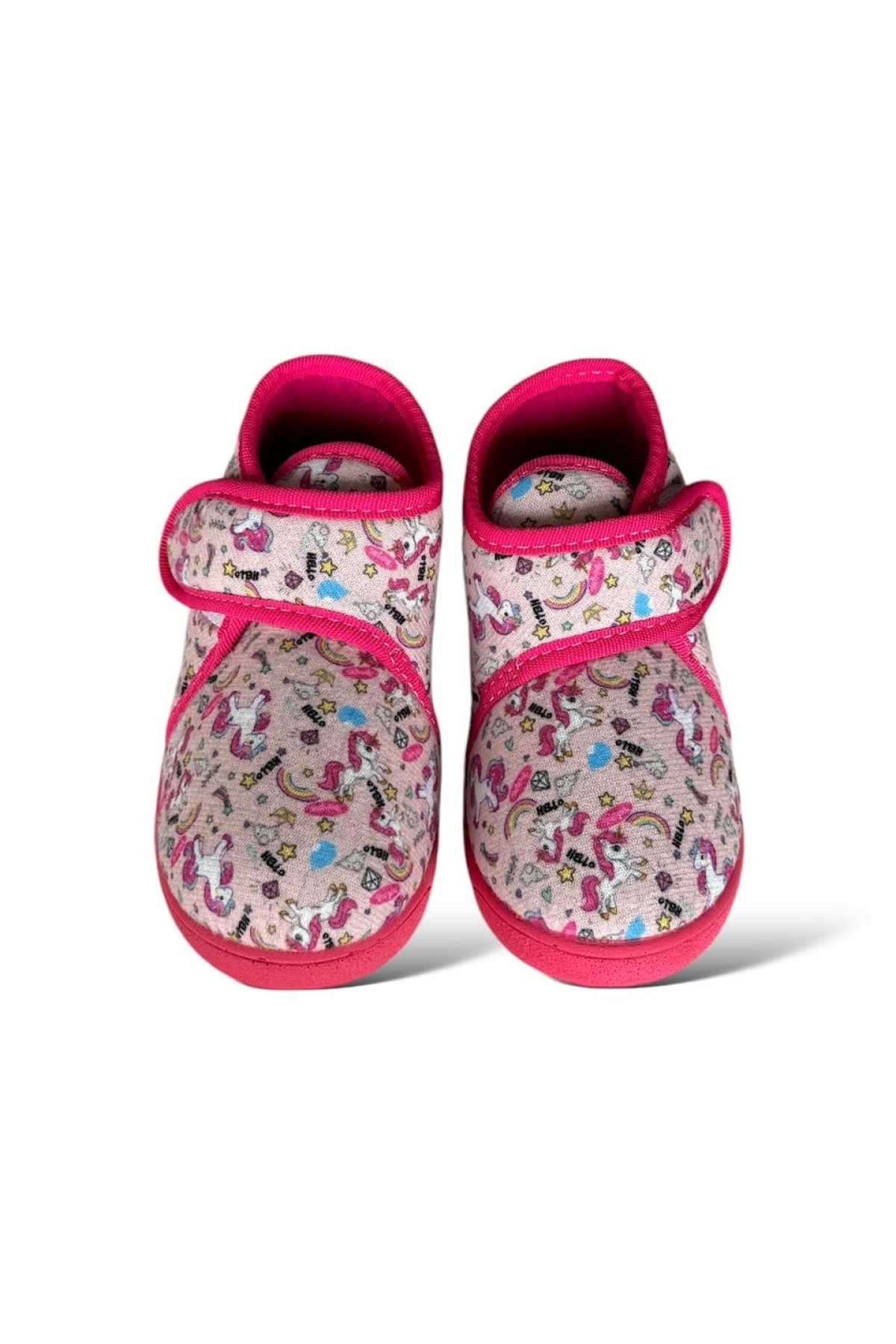 Tematik Cırtlı Çocuk Panduf Okul Kreş Ev Ayakkabısı Kaydırmaz Taban FUŞYA - Görsel 6