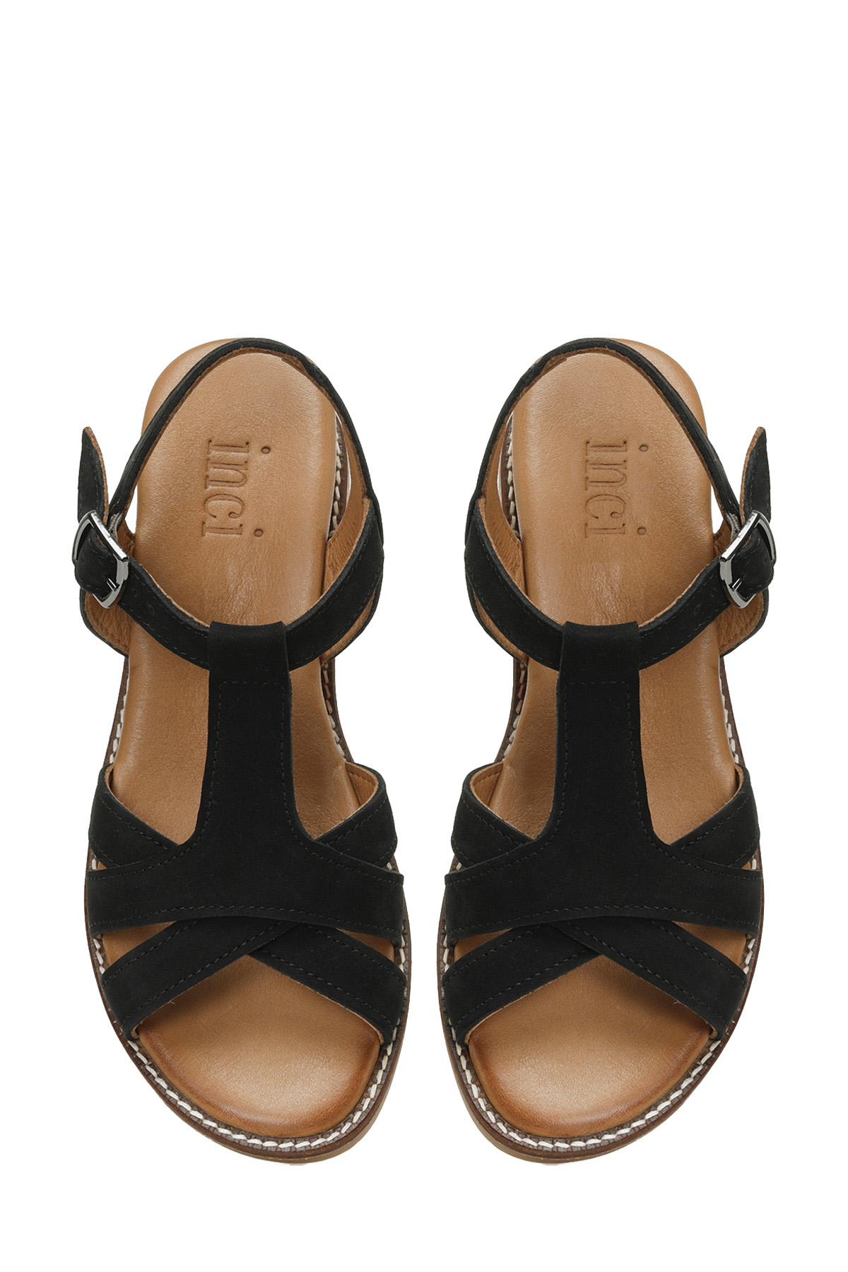 INCI BERRY 5FX Siyah Kadın Dolgu Topuk Sandalet - Görsel 5