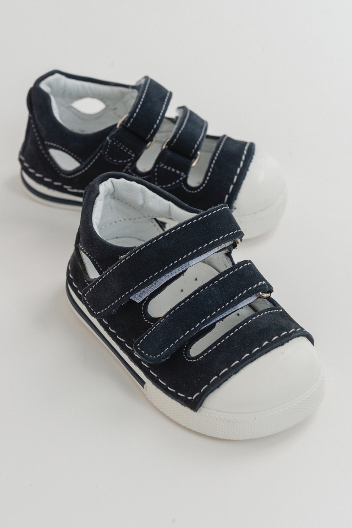 Unisex Çocuk Lacivert Deri Ortopedik Destekli İlk Adım Ayakkabı - Görsel 3