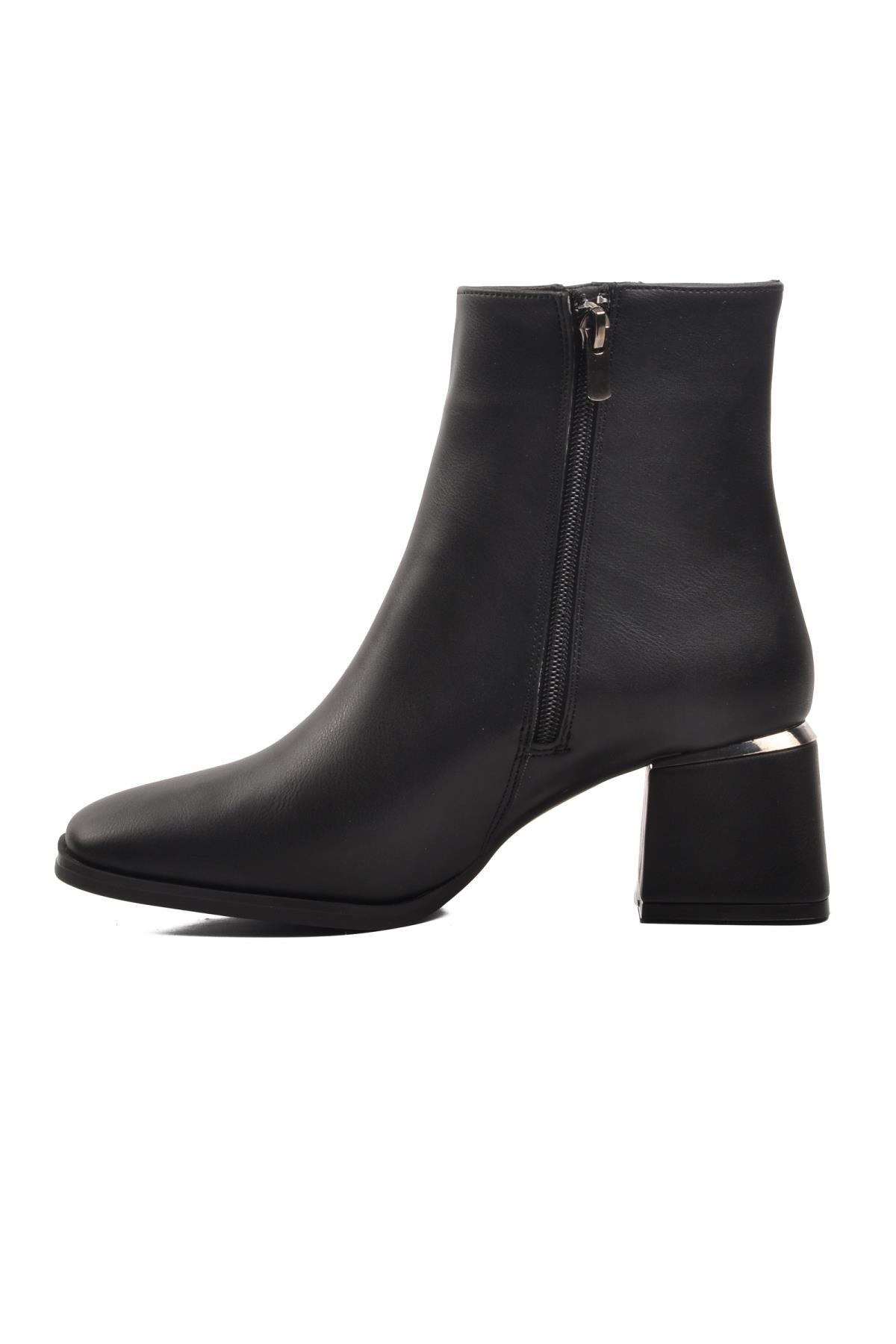 PC-54000 Siyah İçi Kürklü Kadın Topuklu Bot - Görsel 4