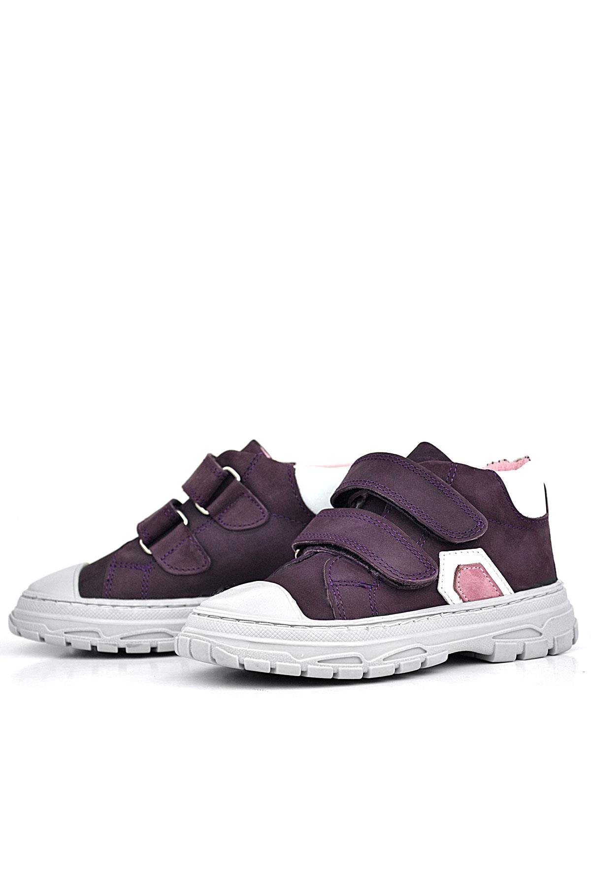 Tails Hakiki Deri Mor Cırtlı Çocuk Spor Bot - Görsel 6