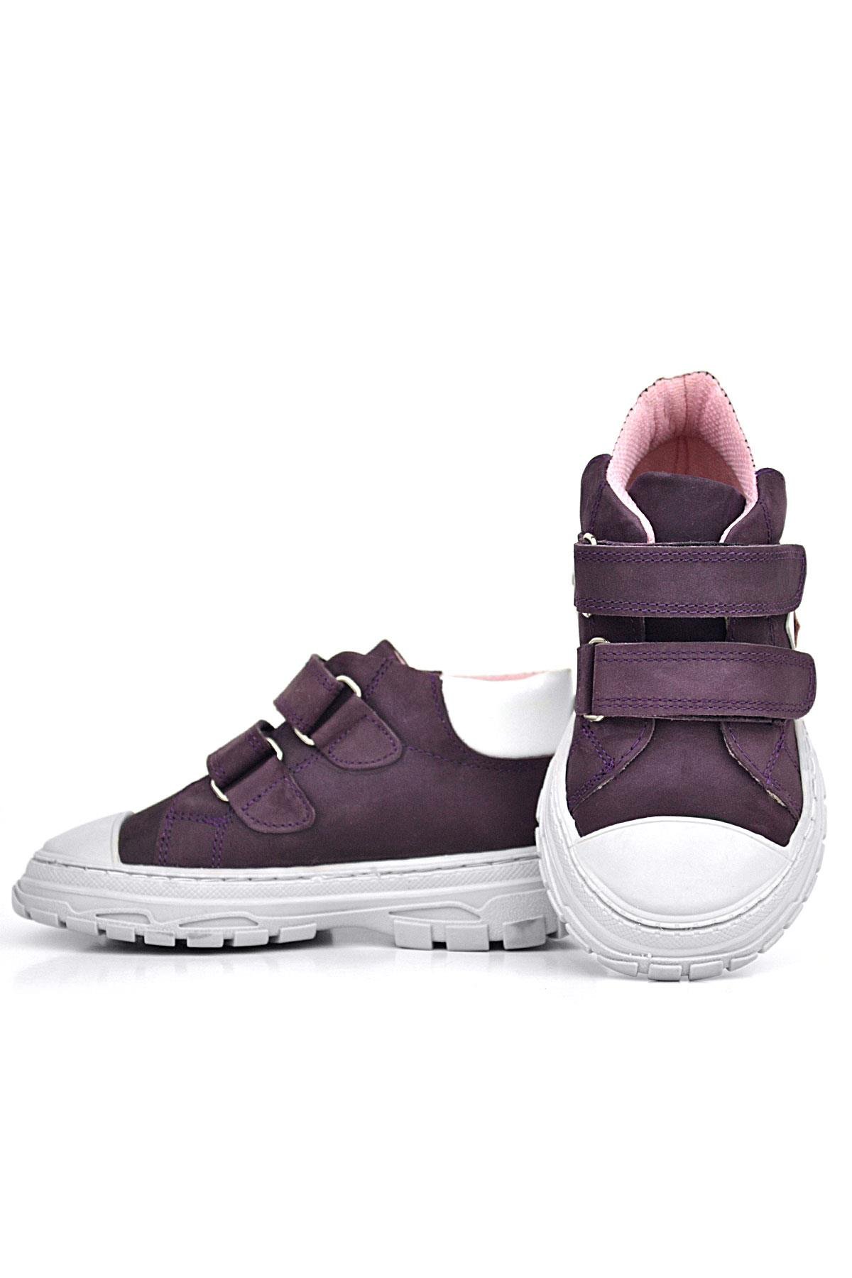 Tails Hakiki Deri Mor Cırtlı Çocuk Spor Bot - Görsel 7