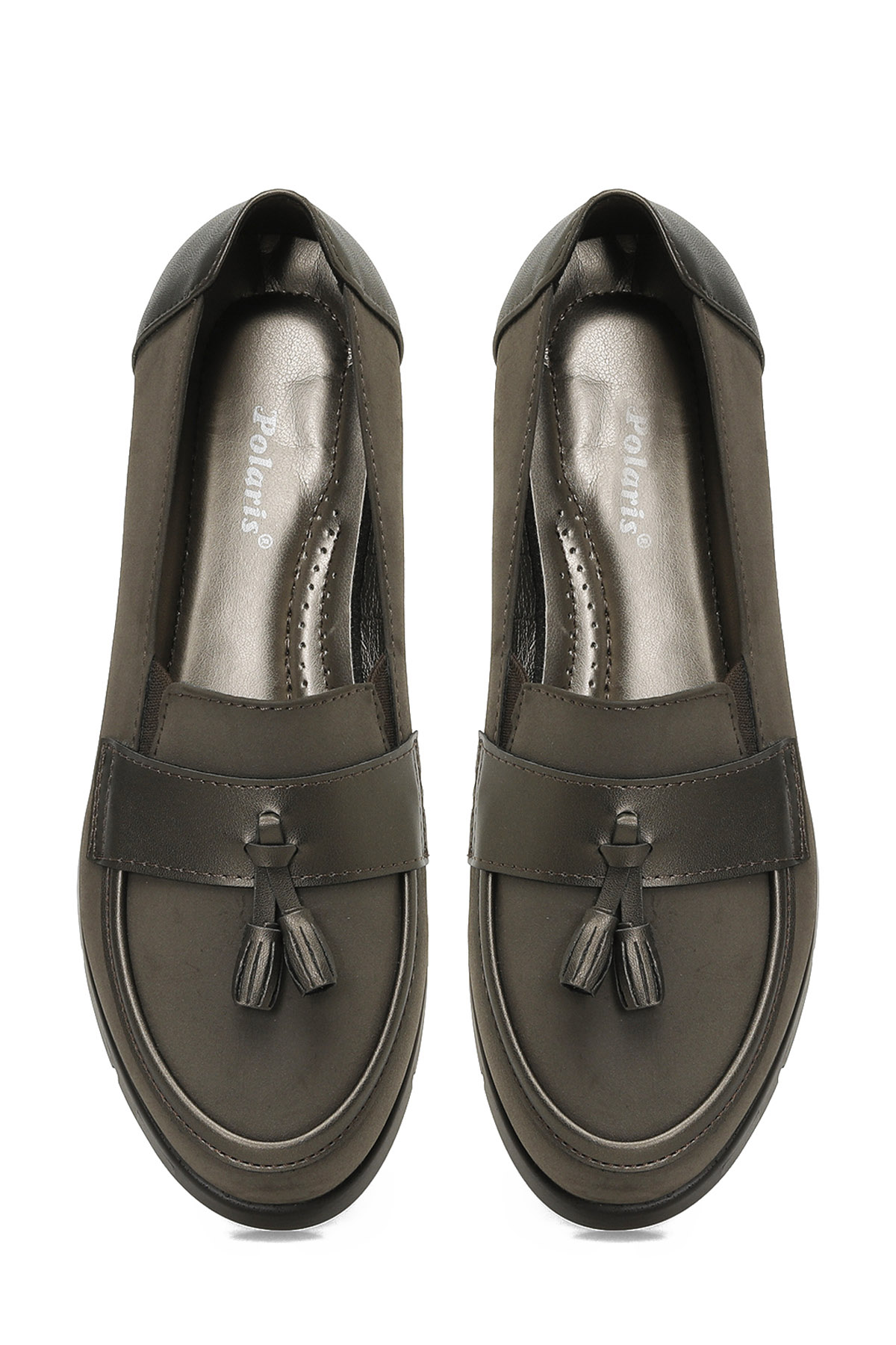 166539.NZ4PR Haki Kadın Loafer - Görsel 5