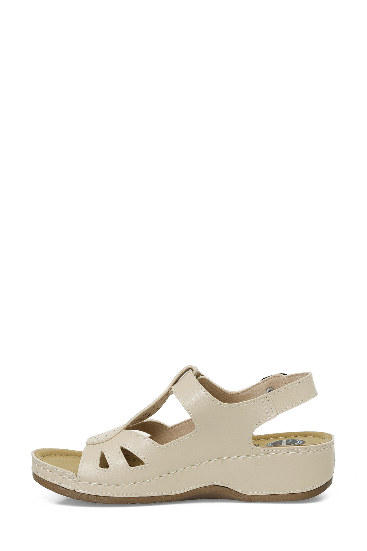 166375.Z5FX Bej Kadın Düz Sandalet - Görsel 4
