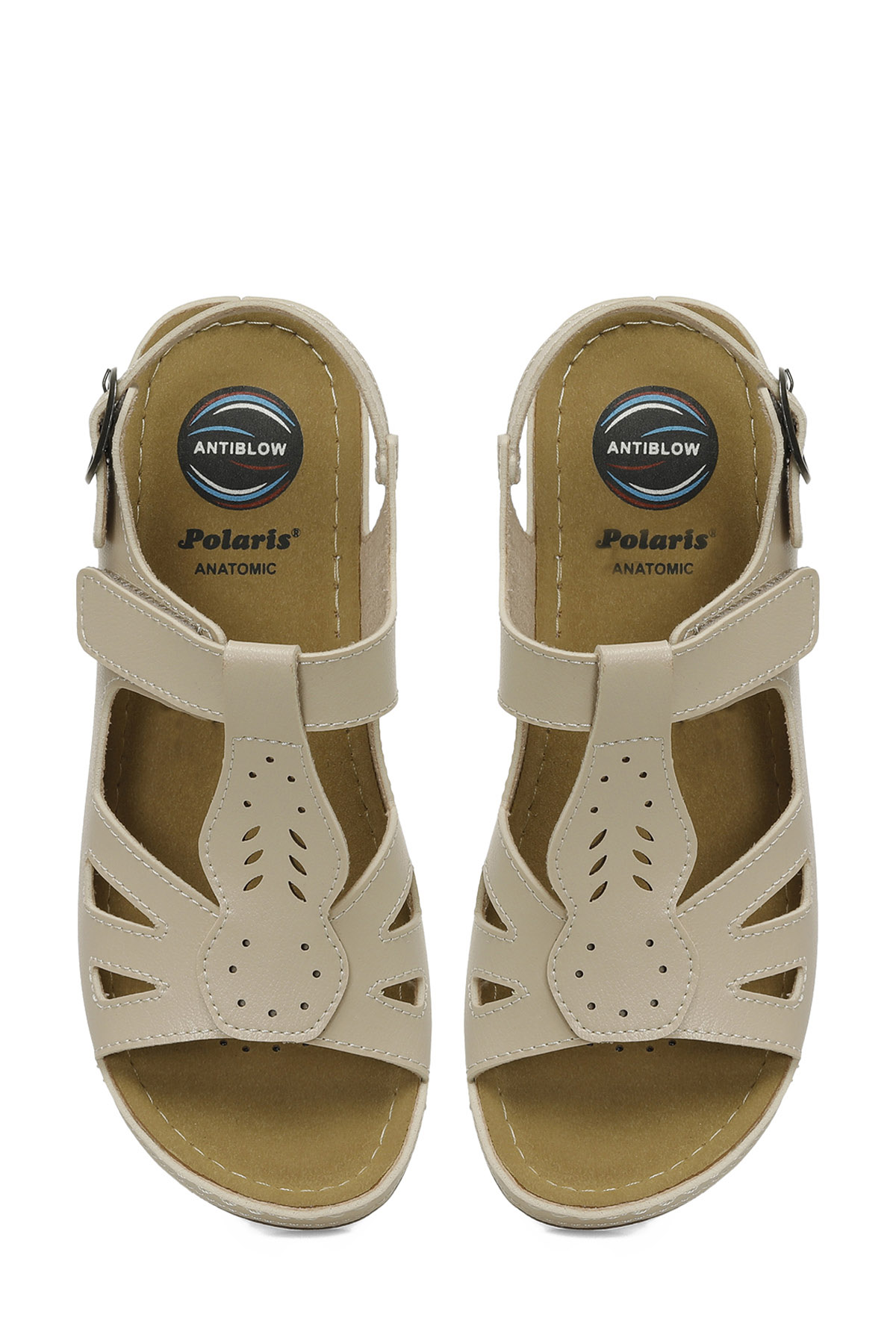 166375.Z5FX Bej Kadın Düz Sandalet - Görsel 5