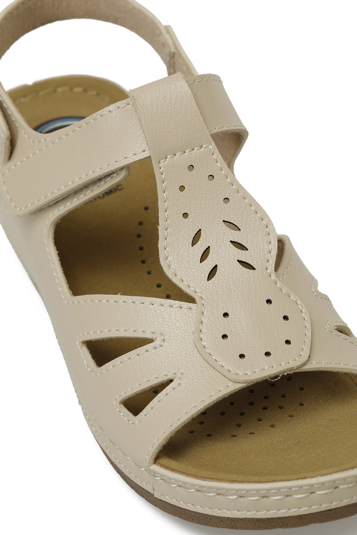 166375.Z5FX Bej Kadın Düz Sandalet - Görsel 8