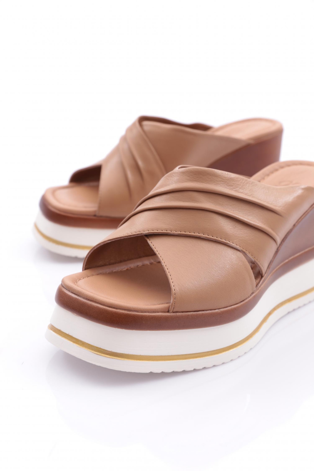 543-24170 Kadin Çapraz Bantli Mega Kalin Taban Terlik - Görsel 5