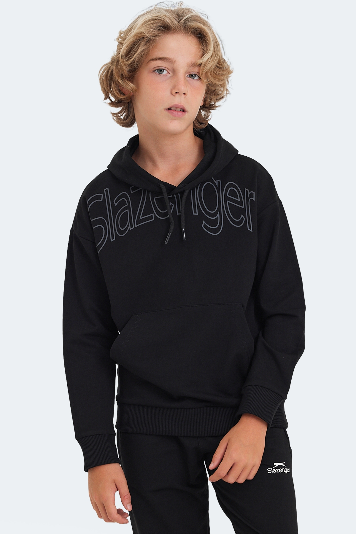 LETTO Unisex Çocuk Sweatshirt Siyah